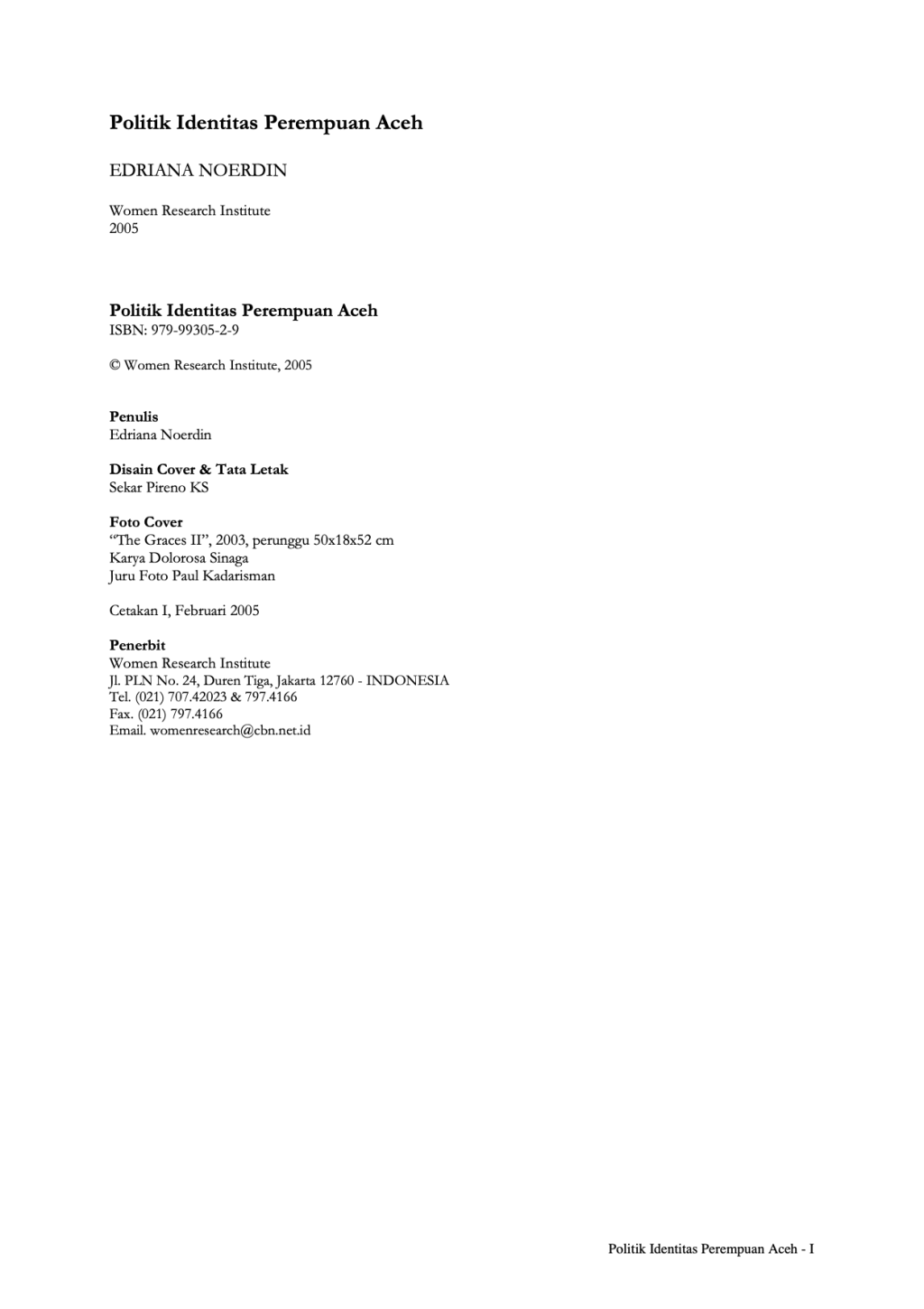 Executive Summary of Aceh Women’s Political&nbsp;Identity